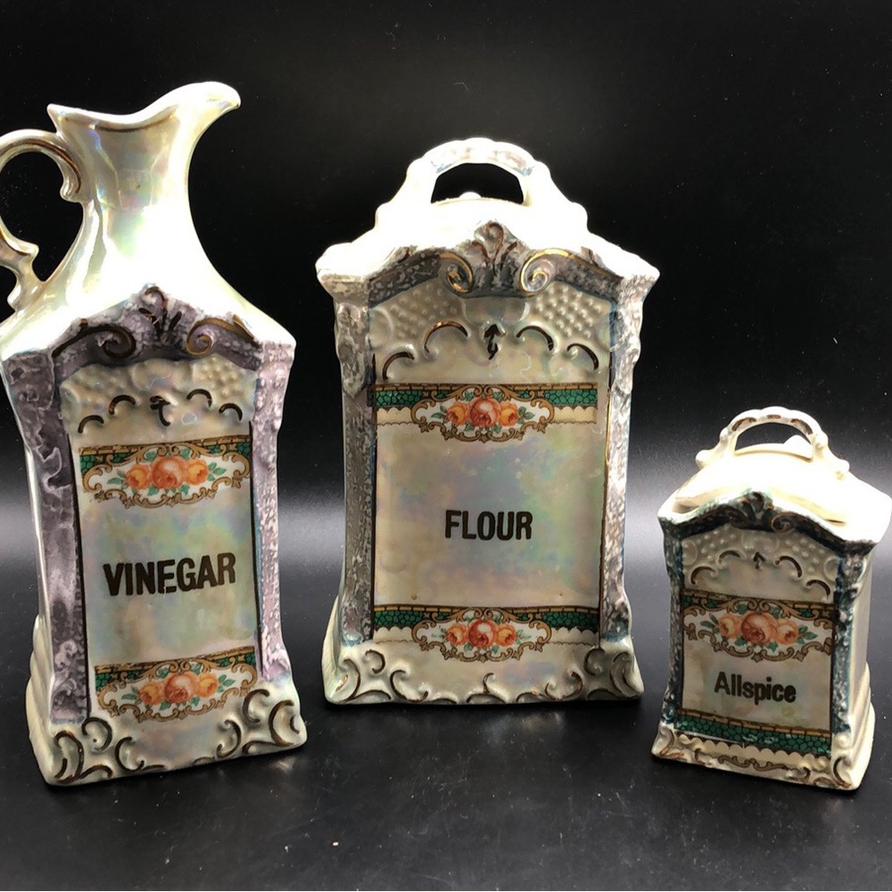 Antique Iridescent Canisters 3